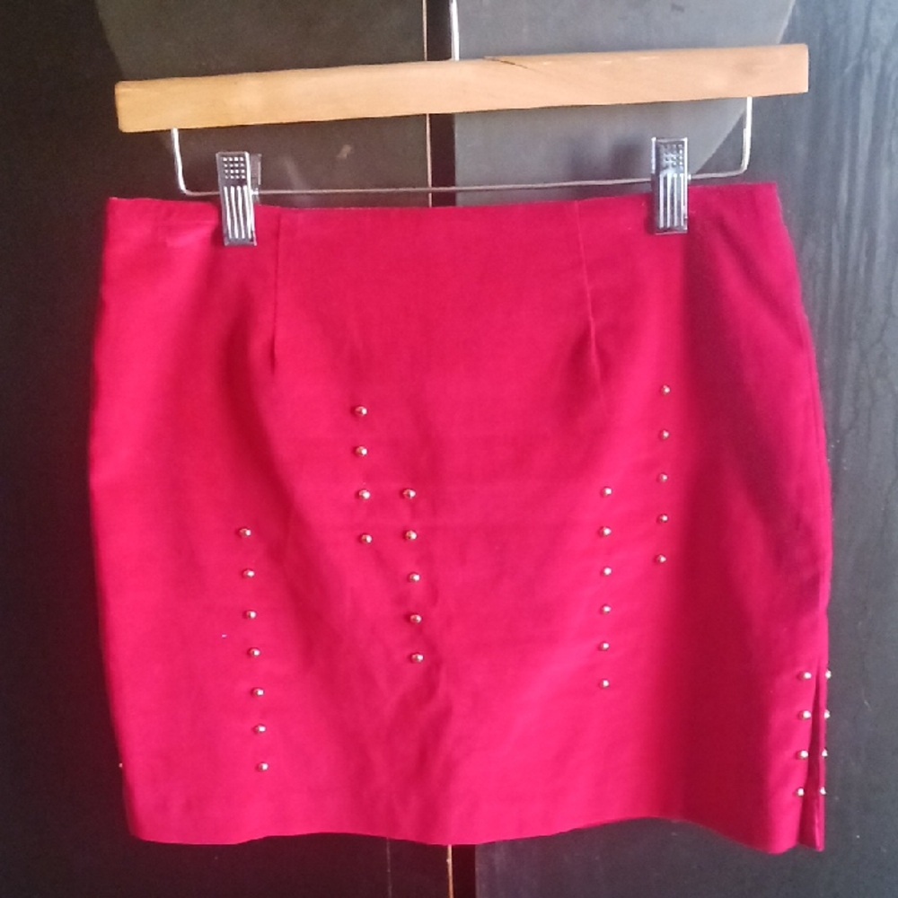 Anna Huling Cotton Velvet Mini Skirt